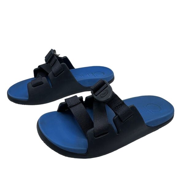 Chaco Sandals Kids Juniors 3 Blue Chillos Slides Slip On Z Straps Outdoor Beach - Picture 2 of 16